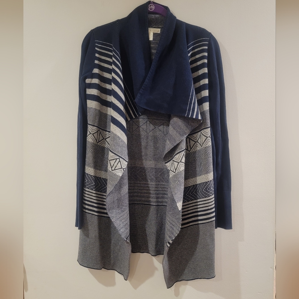 Kaisely Open Front Cardigan Cotton Sweater Sz XS